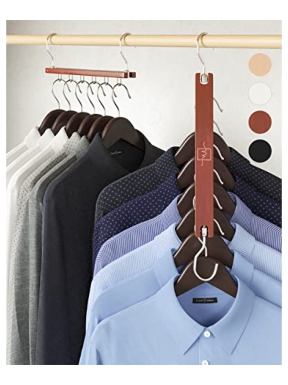 Beechwood Space Saving Hangers 4 Pack 6-Tier Swivel Closet Organizer